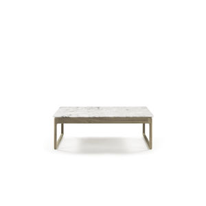 table basse contemporaine / en marbre / en bois massif / rectangulaire