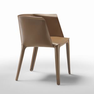 chaise de salle à manger contemporaine / avec accoudoirs / tapissée / avec revêtement amovible