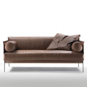 canapé contemporain / en tissu / en cuir / en métal