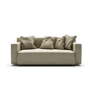 canapé lit / contemporain / en tissu / en cuir