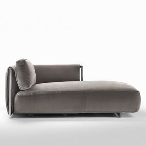 méridienne contemporaine / en tissu / en cuir