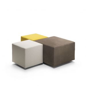 pouf contemporain / en tissu / en cuir / carré