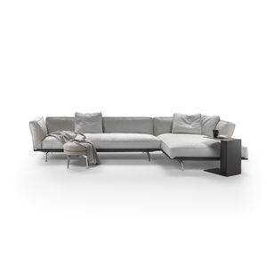 canapé modulable / contemporain / en tissu / en cuir