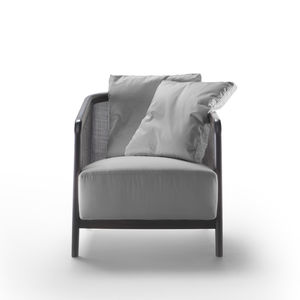 fauteuil contemporain / en tissu / en cuir / en bois