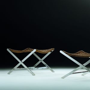 tabouret contemporain / en cuir / en métal / par Antonio Citterio