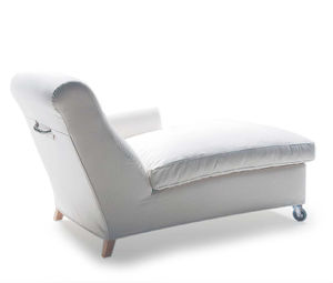 chaise longue classique / en tissu / en cuir / à roulettes