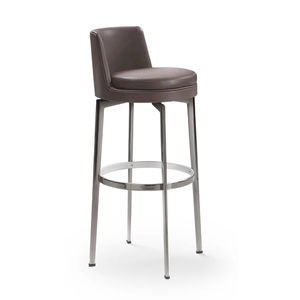 tabouret de bar contemporain / en cuir / en métal / en tissu