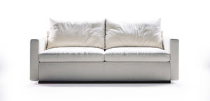 canapé lit / contemporain / en cuir / en tissu