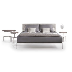 lit double / contemporain / en tissu / en cuir