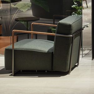 fauteuil contemporain / en tissu / en cuir / en métal