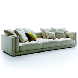 canapé contemporain / en tissu / en cuir / 3 places
