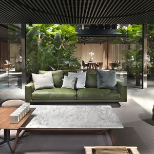 canapé modulable / contemporain / en tissu / en cuir