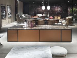 buffet contemporain / en bois / en verre / en marbre