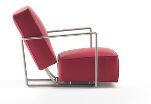 fauteuil contemporain / en tissu / en métal / en cuir