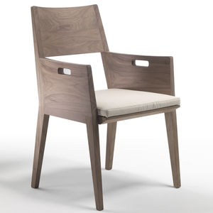 chaise de salle à manger contemporaine / avec accoudoirs / tapissée / avec revêtement amovible
