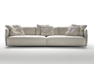 canapé modulable / contemporain / en cuir / en tissu