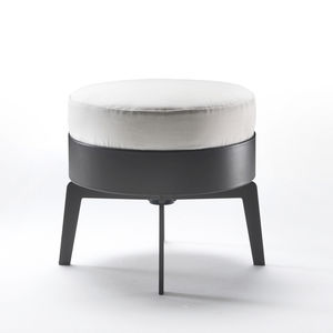 repose-pied contemporain / en métal / en bois / en cuir