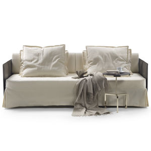 canapé lit / contemporain / en cuir / en tissu