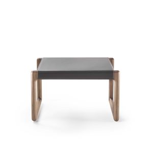 ottoman contemporain / en bois / en cuir / d'intérieur