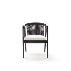 chaise de salle à manger contemporaine / en bois massif / en tissu / en cuir