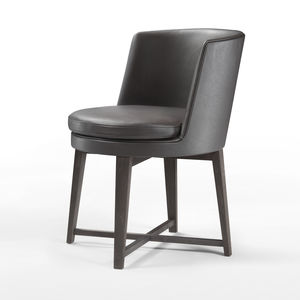 chaise de salle à manger contemporaine / en métal / en tissu / en cuir