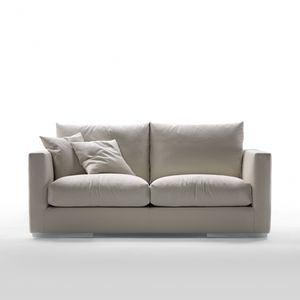 canapé modulable / contemporain / en cuir / en tissu