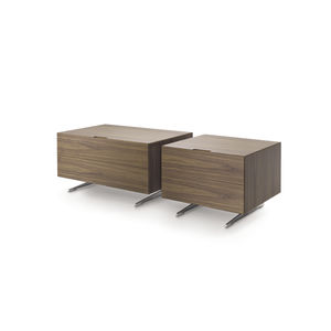 table de chevet contemporaine / en bois / en aluminium / rectangulaire