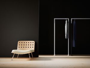 portant contemporain / acier / à roulettes
