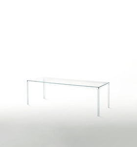 table contemporaine / en verre / rectangulaire / carrée