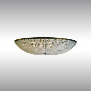 plafonnier classique / rond / en laiton / en cristal