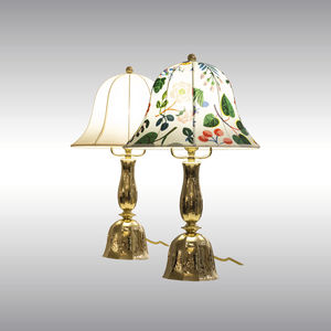 Lampe De Table TICK 21106 Woka Lamps Vienna En Laiton En Verre