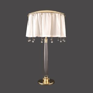 lampe de bureau / classique / en soie / en laiton