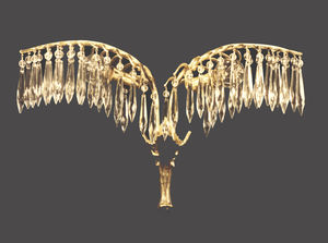 applique murale de style / en cristal / en laiton / par Josef Hoffmann