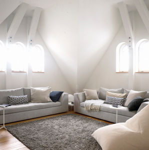 tapis contemporain / uni / en laine / en lin