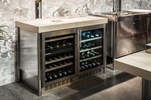 cave à vin à usage résidentiel / au sol / en inox / électrique