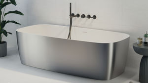 Baignoire ovale PEYTO SHINE ZENON SMART SOLID SURFACE en îlot