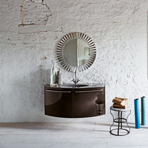 meuble vasque suspendu / en chêne / en verre / en marbre