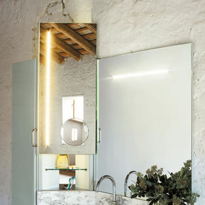 miroir de salle de bain mural / lumineux (LED) / avec rangement / contemporain