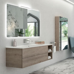 miroir mural / contemporain / rectangulaire / lumineux