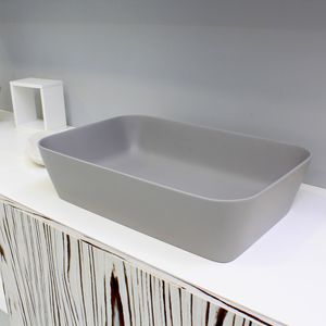 vasque à poser / rectangulaire / contemporaine