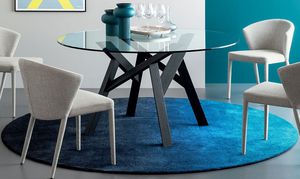 tapis contemporain / uni / en polyamide / rond