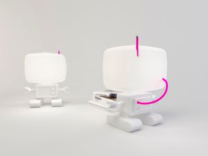 lampe de table / design original / en polyéthylène / en métal