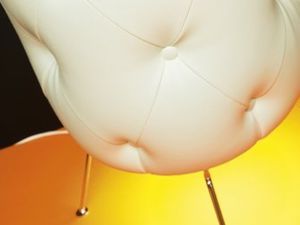 lampe de sol / contemporaine / en cuir / en métal