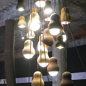 lampe suspension / contemporaine / en liège / à LED