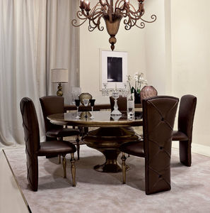 table de style / en bois / ronde