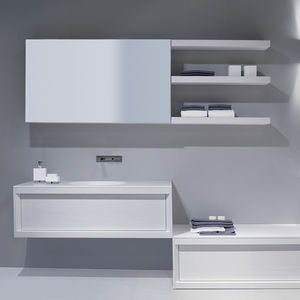 étagère murale / contemporaine / en bois laqué / de salle de bain