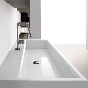 vasque à poser / rectangulaire / en Solid Surface / contemporaine