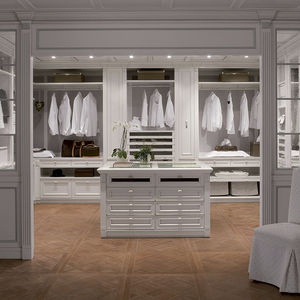 dressing d'angle / classique / en bois laqué / avec éclairage intégré