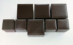 pouf contemporain / en cuir / déhoussable / modulable