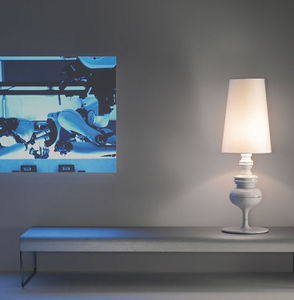 lampe de table / contemporaine / en tissu / en porcelaine